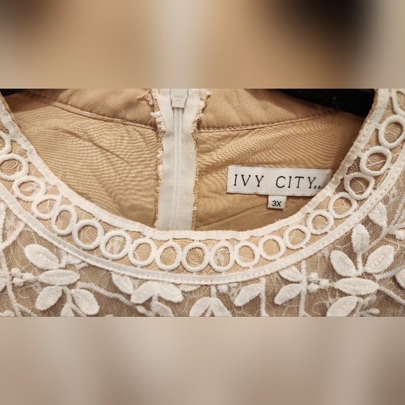 Ivy City Co Cream Lace Midi Dress - Picture 4 of 4